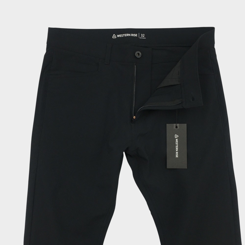 Western Rise Evolution Pant Mens 32 Black Lightweight Stretch Travel Chino Pants